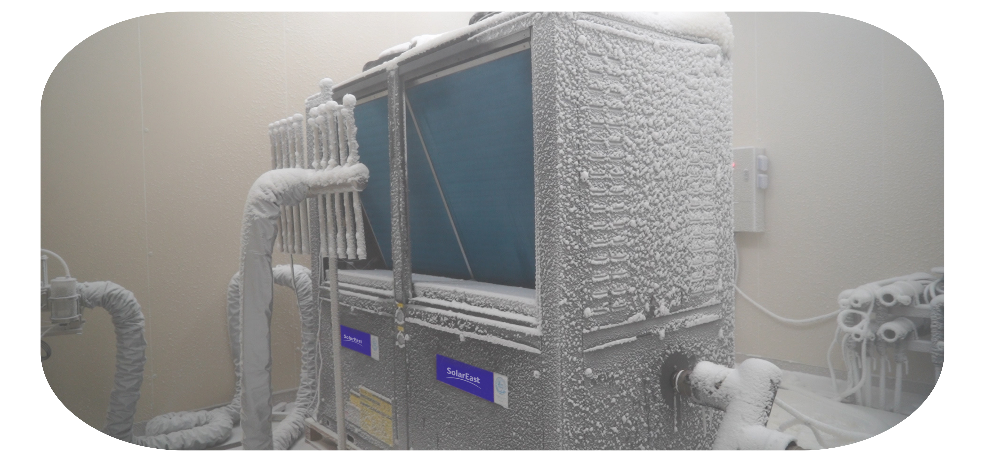 solareast cold climate testing lab for air-to-water heat pump Laboratoire d'essais en climat froid de Solareast pour pompe à chaleur air-eau