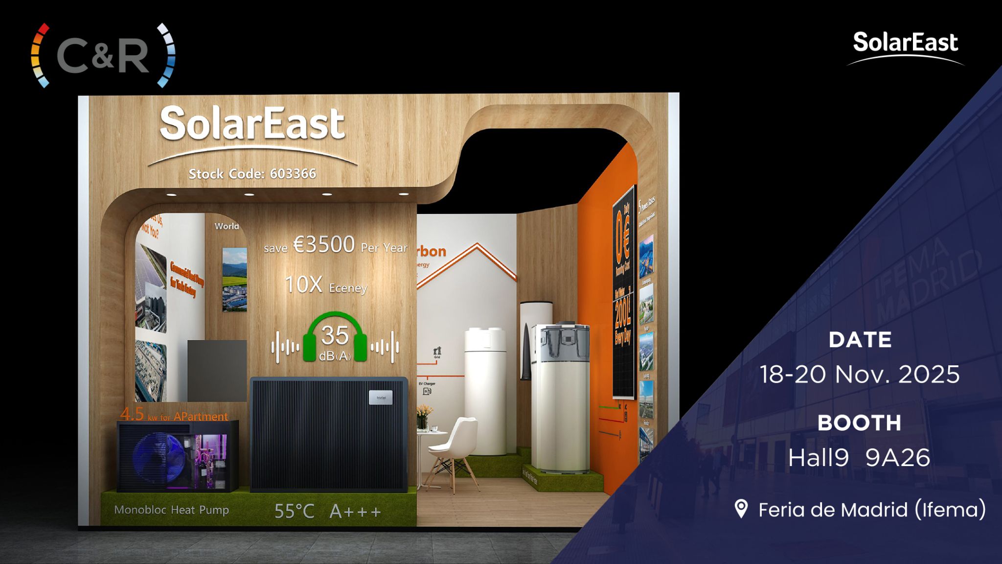 Solareast présente ses solutions de chauffage et de chauffe-eau intégrées A+++ R290 au C&R Madrid