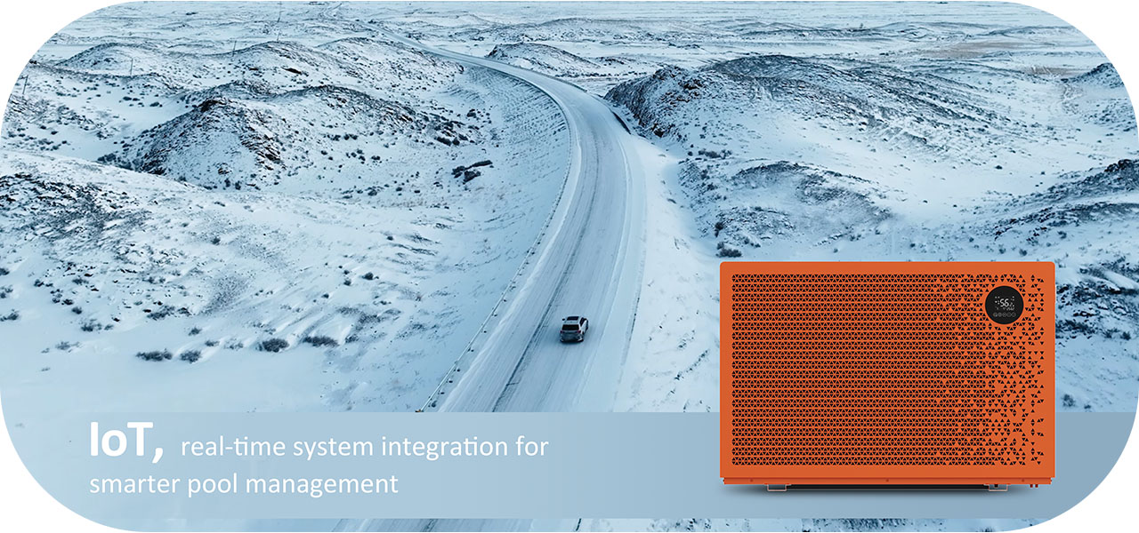 Pompe à chaleur pour piscine S21 IoT surveillant l'état de fonctionnement