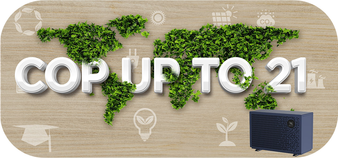 Pompe &agrave; chaleur pour piscine COP haute efficacit&eacute; jusqu'&agrave; 21