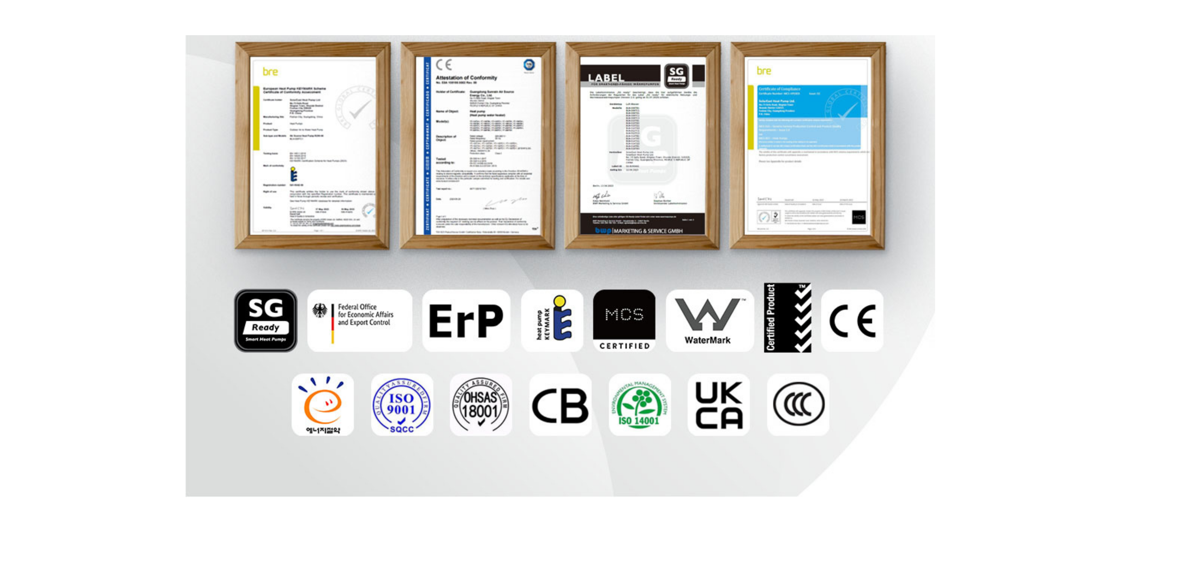 Pompes &agrave; chaleur certifi&eacute;es sous le plan du sol avec CE ERP Keymark MCS