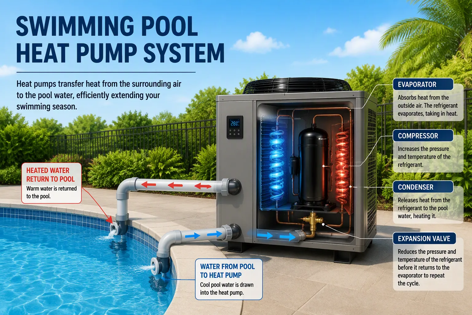 Comment fonctionne une pompe &agrave; chaleur pour piscine ?